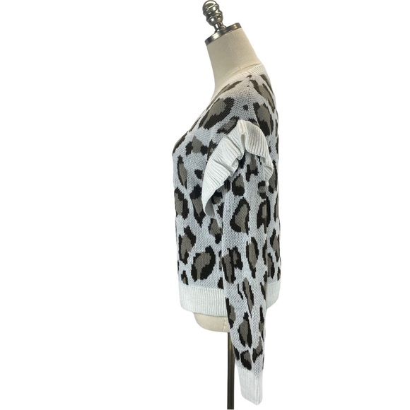 Chaser Leopard Print Ruffle Button Up Cardigan - Picture 4 of 9